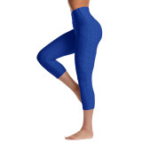 Women High Waist Butt Control Slimming Booty Yoga Leggings Seven Jacquard Fitness Pants