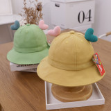 Kids Cute Heart Protection UV Sunhat Bucket Hat Fisherman Cap