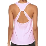 Women Loose Sexy Hollowed-Out Cross Back Exercise Yoga Activewear Workout Vest Tank Tops