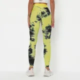 Women Tie-Dyed Bubble Yoga Leggings Slim Buttock Exercise Workout Fitness Pants