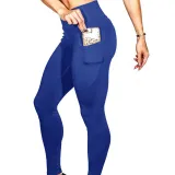 Women Seamless High Waist With Phone Pocket Tummy Control Tight Hip Running Stretch Workout Fitness Pants