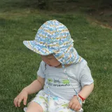 Kids Baby Breathable Mesh Prints Pattern Outdoor Flap Sunhat Face Cap