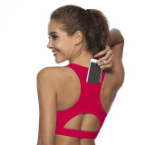 Women Hot Style Fitness Beauty Yoga Bra With Phone In Back Sport Bra