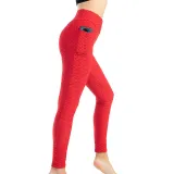 Women Fashion Pocket Bubble Yoga Leggings High Elastic-lifting Buttocks Slimming Sweat Absorbing Pants