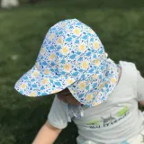 Kids Baby Breathable Mesh Prints Pattern Outdoor Flap Sunhat Face Cap