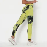 Women Tie-Dyed Bubble Yoga Leggings Slim Buttock Exercise Workout Fitness Pants
