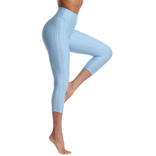 Women High Waist Butt Control Slimming Booty Yoga Leggings Seven Jacquard Fitness Pants