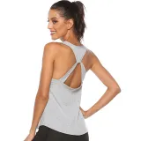 Women Loose Sexy Hollowed-Out Cross Back Exercise Yoga Activewear Workout Vest Tank Tops