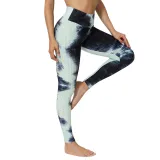 Women Jacquard Tie-Dye Yoga Suit Bubble Yoga Leggings High Waist Hip Lift Exercise Fitness Pants