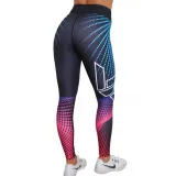 Women Radiating 3D Dazzle Wave-Point Gradual Yoga Leggings Height Waist Workout Sports Running Athletic Pants