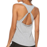 Women Loose Sexy Hollowed-Out Cross Back Exercise Yoga Activewear Workout Vest Tank Tops