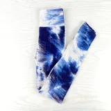 Women Tie-Dyed Bubble Yoga Leggings Slim Buttock Exercise Workout Fitness Pants