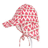 Kids Baby Breathable Mesh Prints Pattern Outdoor Flap Sunhat Face Cap