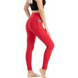 Women Fashion Pocket Bubble Yoga Leggings High Elastic-lifting Buttocks Slimming Sweat Absorbing Pants