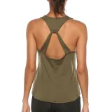 Women Loose Sexy Hollowed-Out Cross Back Exercise Yoga Activewear Workout Vest Tank Tops
