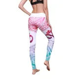 Women Mandala Colorful Tree of life Prints Yoga Leggings Workout Fitness Sports Gym Tight Tummy Control Pants