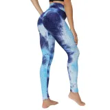 Women Jacquard Tie-Dye Yoga Suit Bubble Yoga Leggings High Waist Hip Lift Exercise Fitness Pants