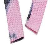 Women Jacquard Tie-Dye Yoga Suit Bubble Yoga Leggings High Waist Hip Lift Exercise Fitness Pants