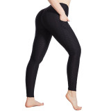 Women High Waist Tiktok Butt Slim-Fitting Pocket Seamless Yoga Leggings Breathable Workout Fitness Pants