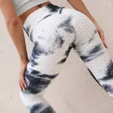 Women Jacquard Tie-Dye Yoga Leggings Slim Buttock Exercise Workout Fitness Pants