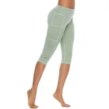 Women Buttock Tight Sports Side Pocket Quick-dry Fitness Leggings Sports Running Athletic Seven Pants