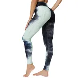 Women Jacquard Tie-Dye Yoga Suit Bubble Yoga Leggings High Waist Hip Lift Exercise Fitness Pants