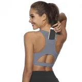 Women Hot Style Fitness Beauty Yoga Bra With Phone In Back Sport Bra