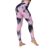 Women Jacquard Tie-Dye Yoga Suit Bubble Yoga Leggings High Waist Hip Lift Exercise Fitness Pants