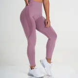 Women Seamless Yoga Leggings Sports Fitness Pants Moisture Absorption Tummy Control Running Stretch Workout Pants