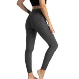 Women Fashion Pocket Bubble Yoga Leggings High Elastic-lifting Buttocks Slimming Sweat Absorbing Pants