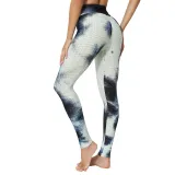 Women Jacquard Tie-Dye Yoga Suit Bubble Yoga Leggings High Waist Hip Lift Exercise Fitness Pants