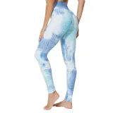 Women Jacquard Tie-Dye Yoga Suit Bubble Yoga Leggings High Waist Hip Lift Exercise Fitness Pants