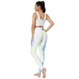 Women Jacquard Tie-Dye Yoga Suit Bubble Yoga Leggings High Waist Hip Lift Exercise Fitness Pants
