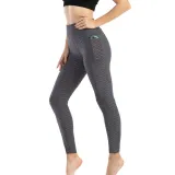 Women Fashion Pocket Bubble Yoga Leggings High Elastic-lifting Buttocks Slimming Sweat Absorbing Pants