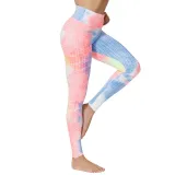 Women Jacquard Tie-Dye Yoga Suit Bubble Yoga Leggings High Waist Hip Lift Exercise Fitness Pants