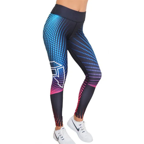 Women Radiating 3D Dazzle Wave-Point Gradual Yoga Leggings Height Waist Workout Sports Running Athletic Pants