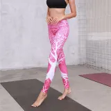 Women Mandala Colorful Tree of life Prints Yoga Leggings Workout Fitness Sports Gym Tight Tummy Control Pants