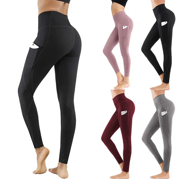 Women High Waist Fitness Yoga Leggings Design With Pockets Tight And Comfortable Suitable For Outdoor Running