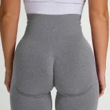 Women Seamless Yoga Leggings Sports Fitness Pants Moisture Absorption Tummy Control Running Stretch Workout Pants