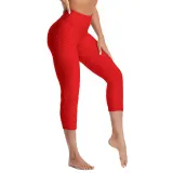 Women High Waist Butt Control Slimming Booty Yoga Leggings Seven Jacquard Fitness Pants