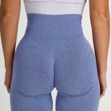 Women Seamless Yoga Leggings Sports Fitness Pants Moisture Absorption Tummy Control Running Stretch Workout Pants
