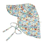 Kids Baby Breathable Mesh Prints Pattern Outdoor Flap Sunhat Face Cap