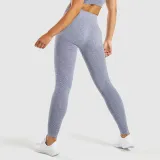 Women Seamless High Waist Hip Tight Yoga Leggings Jacquard Workout Sports Fitness Pants