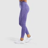 Women Seamless High Waist Hip Tight Yoga Leggings Jacquard Workout Sports Fitness Pants