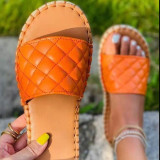 Women Plaid Sandals Slippers With Hemp Rope Bottom