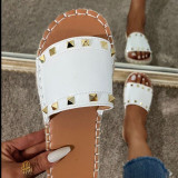 Women Fashion Rivet Flat Sandals Slippers