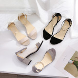 Women Classic High Heel Chunky Sandals with Ankle Strap