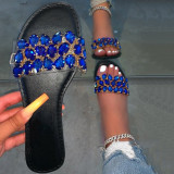 Women Bling Diamond Jeweled Rhinestone Flat Sandals Slippers