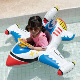 Toddler Kids Inflatable Plane Sitting Swimming Ring With Steering Wheel And Armrest