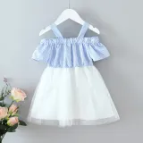 Toddler Girl Stripe Bowkont Matching Tutu Strap Princess Dresses